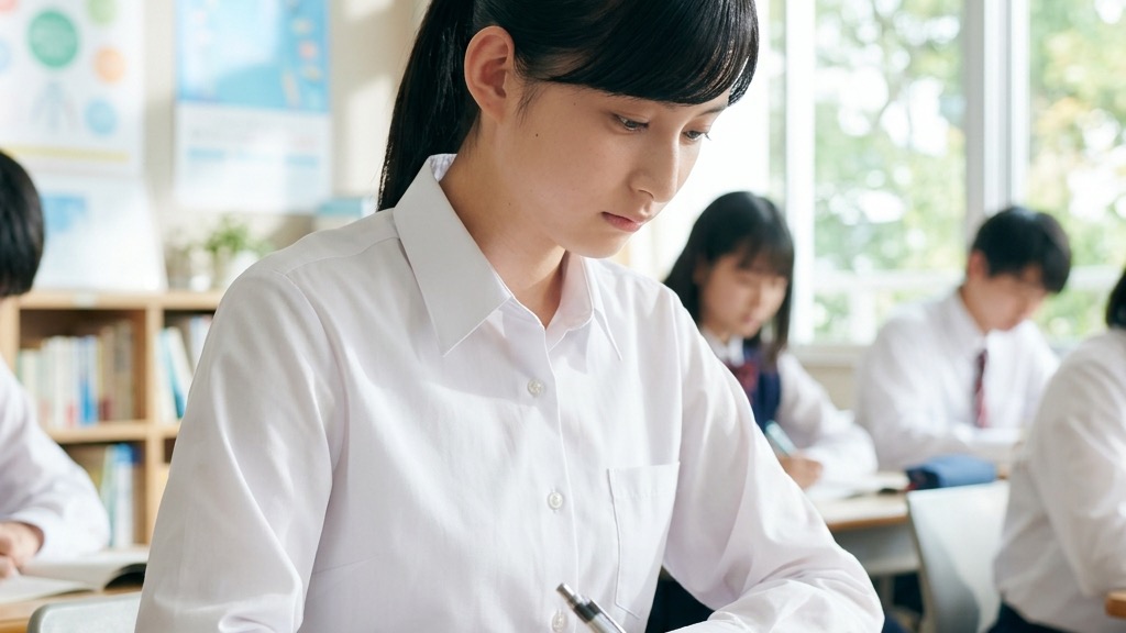 真剣に勉強に取り組む高校生